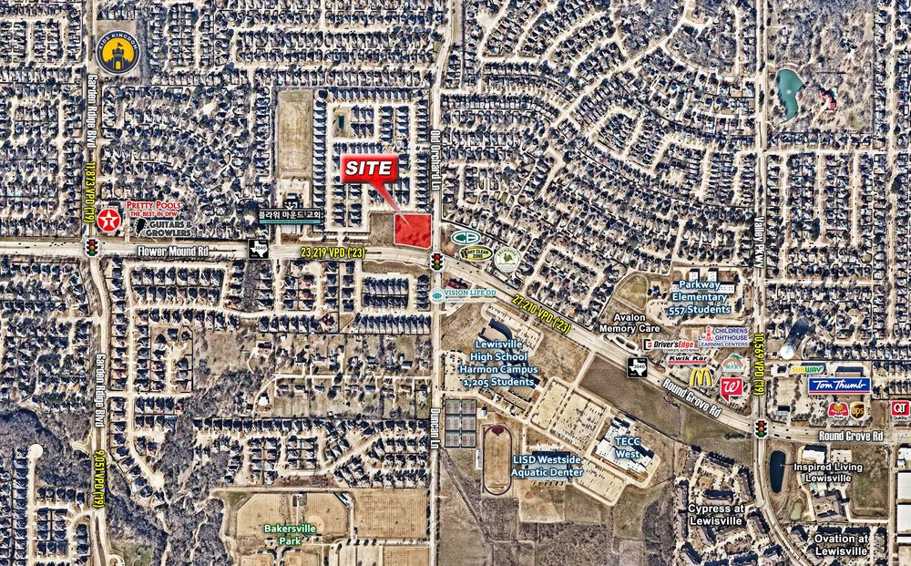 1.55 to 2.7 acres, Flower Mound