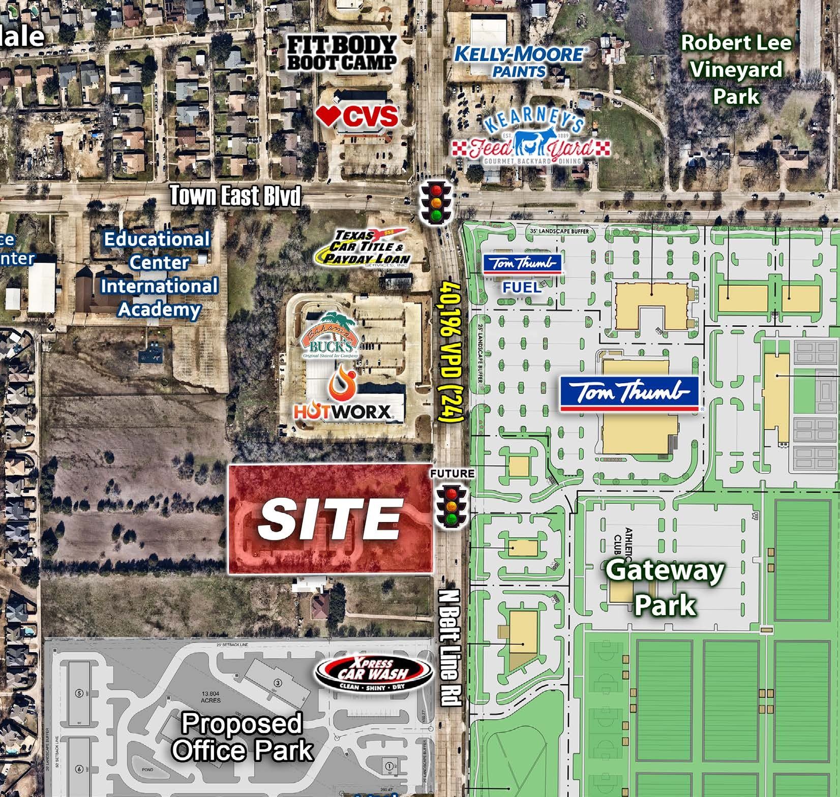 1 to 4 acres for development